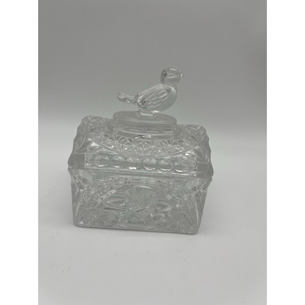 Vintage Hofbauer Crystal Byrdes Birds Trinket/Jewelry Box